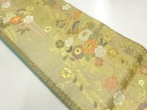 地紙に花模様織り出し振袖用袋帯